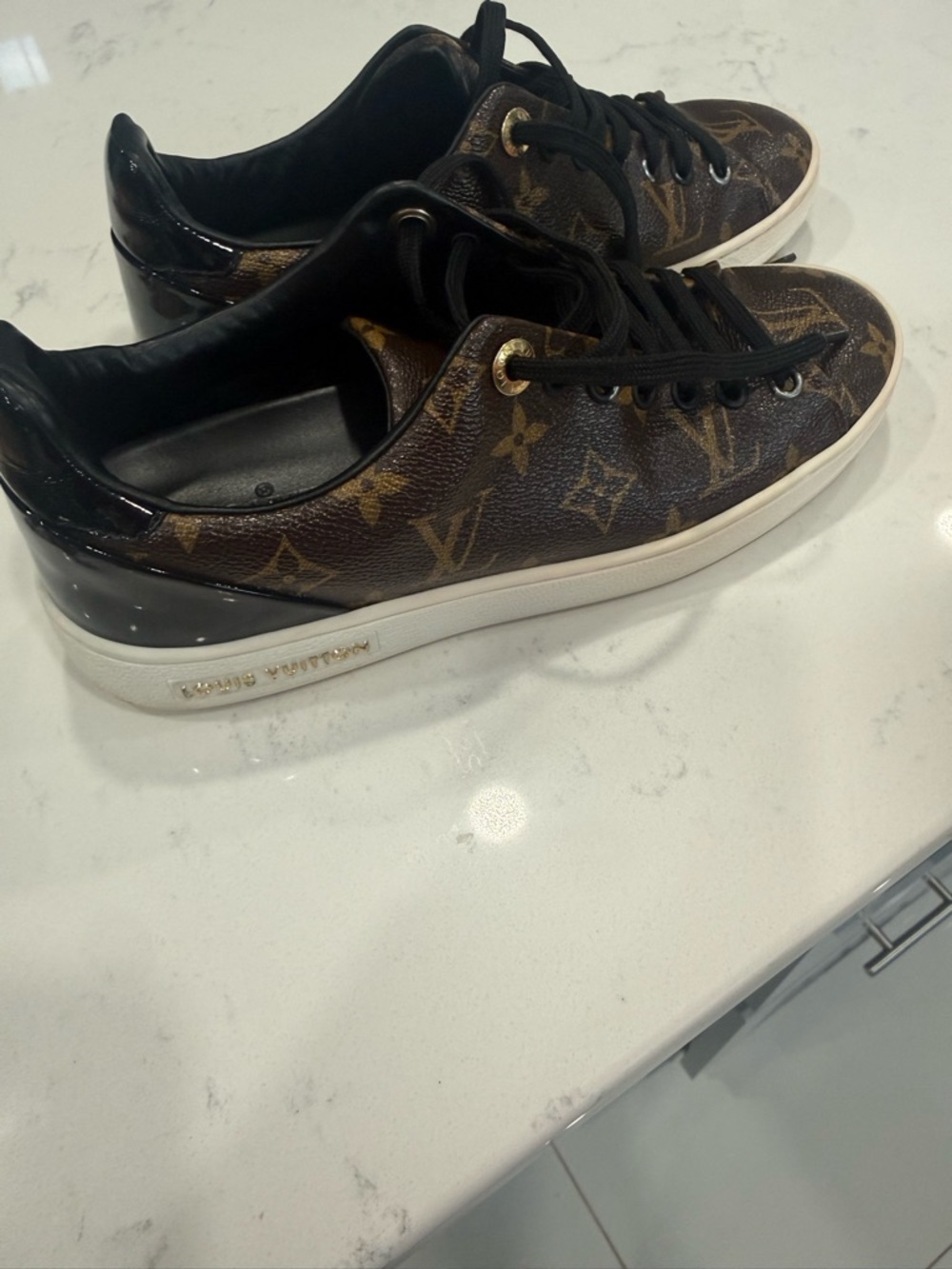 Louis Vuitton Monogram Low Top Sneakers - Brown/Black - Picture 3 of 5